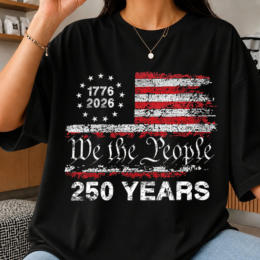 We The People 250 Years American Flag 1776 2026 PNG