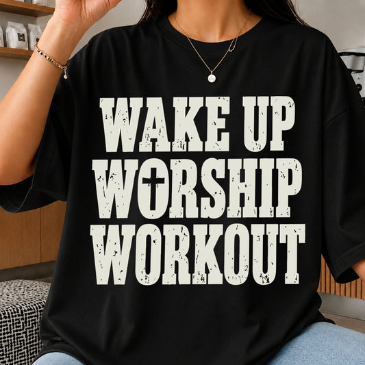 Wake Up Worship Workout SVG, Christian Gym Cricut File