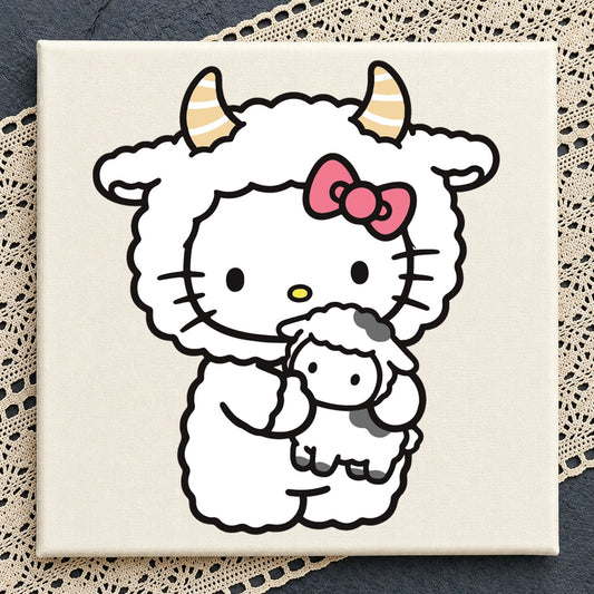 Hello Kitty Cow SVG, Adorable Animal Character Clipart