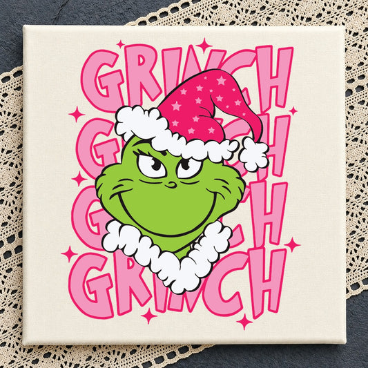 Pink Grinch Santa Hat Christmas Cricut Cut File SVG