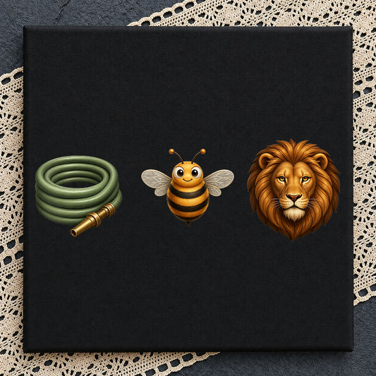 3D PNG Clipart Pack, Cute Bee Lion Garden Hose PNG, Commercial Use PNG