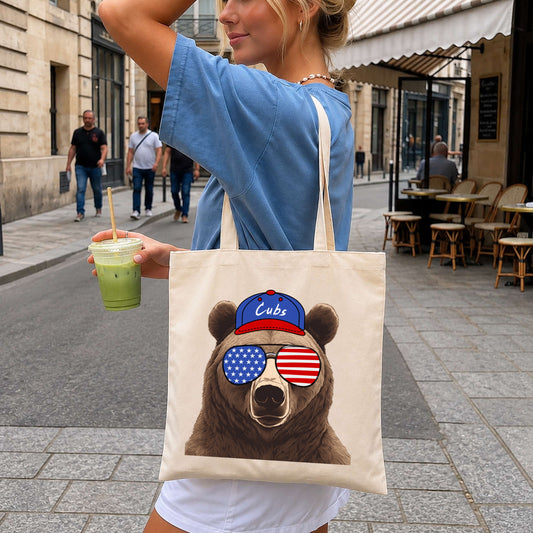 4th Of July Bear PNG, Cubs Hat American Flag, Patriotic PNG