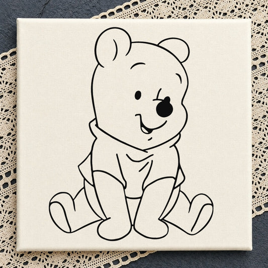 Winnie The Pooh Sitting Cute Cricut Cut File Clipart SVG