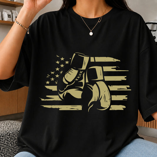 American Flag Boxing Gloves SVG, Patriotic Fighter Cricut