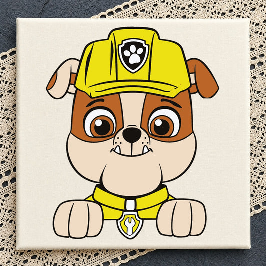 Rubble Paw Patrol Peeking SVG, Kids Cricut Cut File Clipart