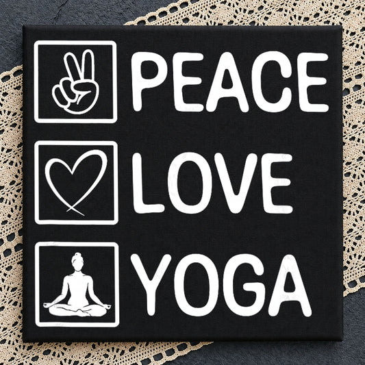 Yoga Meditation PNG, Peace Love Yoga Design, Yoga Gift PNG