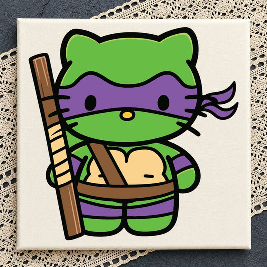 Hello Kitty Ninja Turtle Donatello Cricut Clipart SVG