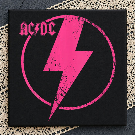 ACDC Lightning Bolt Grunge PNG, Rock Band Shirt Design, PNG
