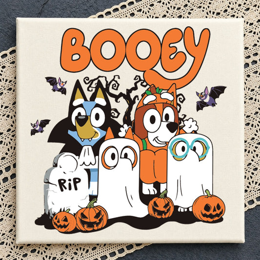 Bluey Halloween Booey Ghost Pumpkin Cricut Clipart SVG