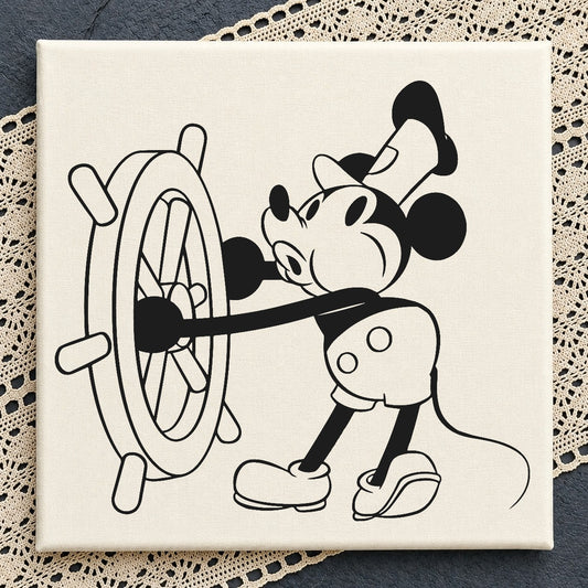 Steamboat Willie SVG, Vintage Mickey Mouse SVG, Disney PNG