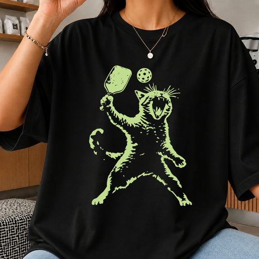 Angry Cat Playing Pickleball SVG, Funny Sports Cricut File