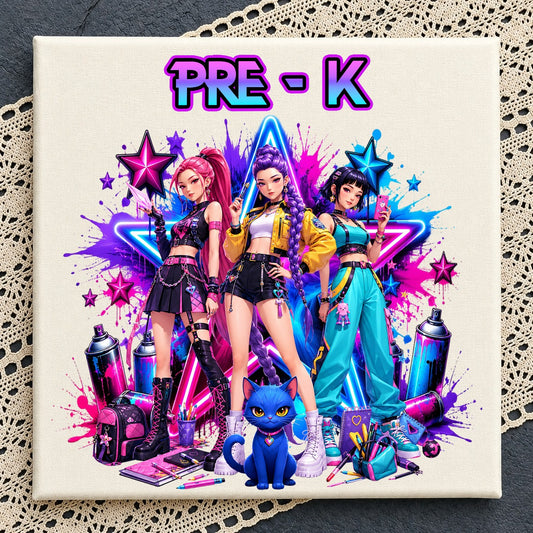 Neon Girls Back to School Grade Bundle PNG | SvgBundleHub