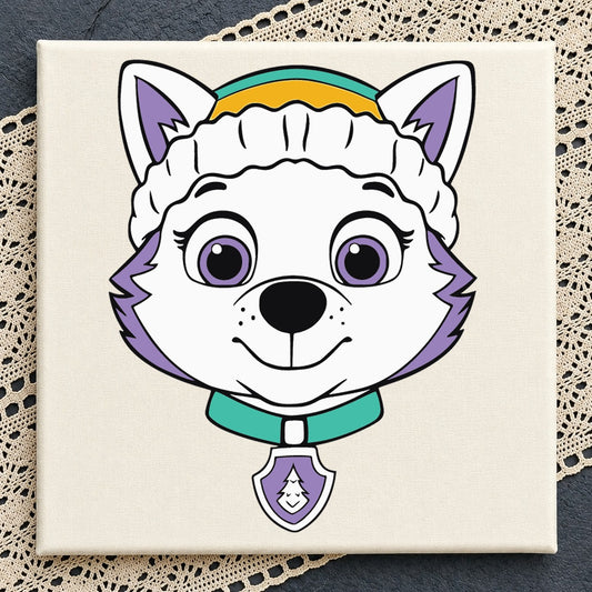 Everest Paw Patrol Face SVG, Kids Cartoon Cricut Clipart