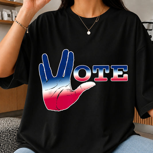Vote Vulcan Salute Red White Blue Patriotic PNG