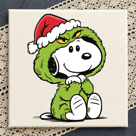Snoopy Grinch Christmas SVG, Santa Hat Holiday Clipart