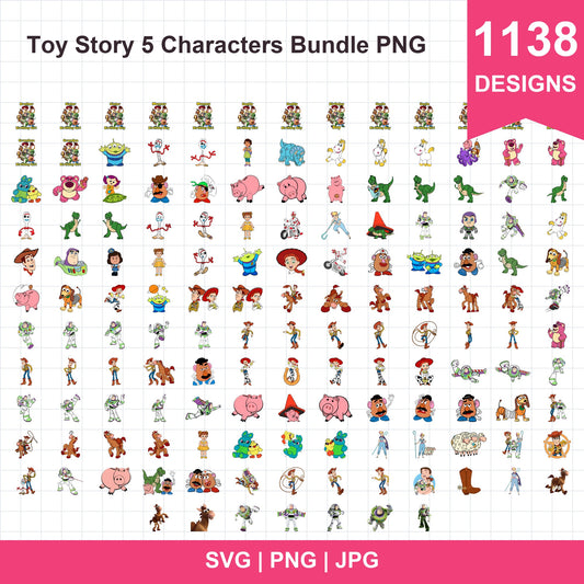 Toy Story 5 Characters Bundle PNG | SvgBundleHub