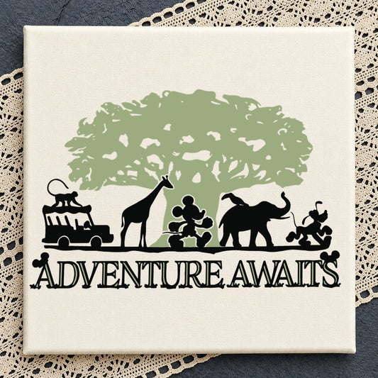 Adventure Awaits Mickey Safari Animal Kingdom Cricut SVG