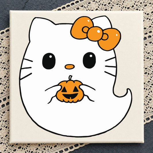 Hello Kitty Ghost Pumpkin Halloween Cricut Design SVG