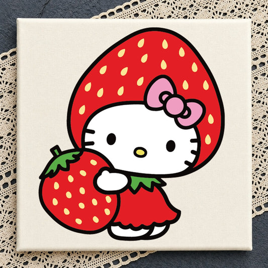 Hello Kitty Strawberry Costume SVG, Sanrio Cricut Clipart v2