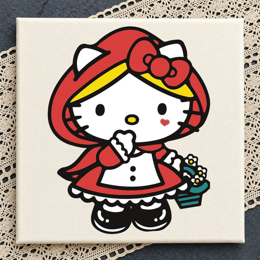 Hello Kitty Red Riding Hood SVG, Fairy Tale Cricut File