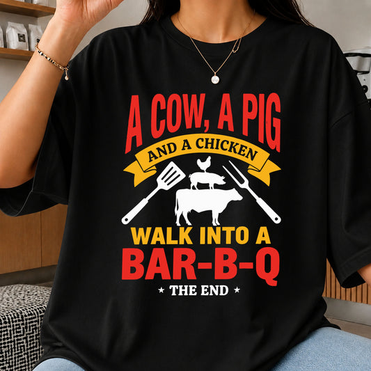 A Cow A Pig And A Chicken Walk Into A BBQ SVG