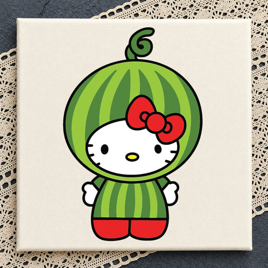 Hello Kitty Watermelon Costume SVG, Cute Fruit Cricut File