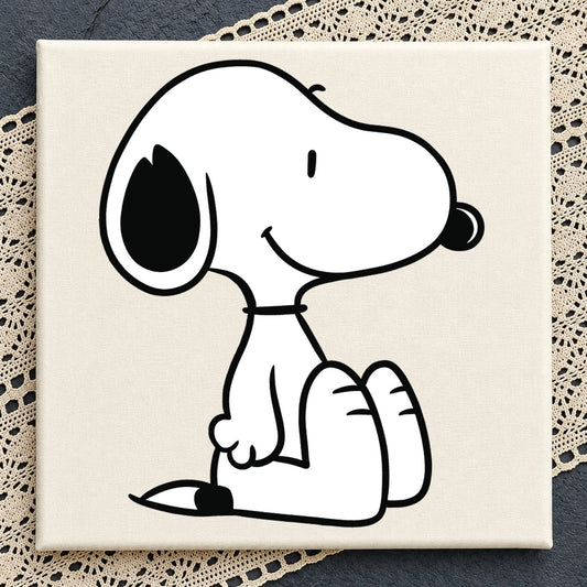 Snoopy Sitting Peanuts SVG, Cute Dog Cricut Cut File