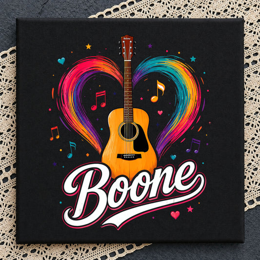 Acoustic Guitar Heart PNG, Boone Music Lover PNG, Colorful Music PNG