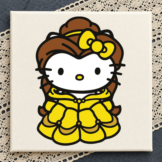 Hello Kitty Belle Princess SVG, Beauty Beast Cricut Clipart