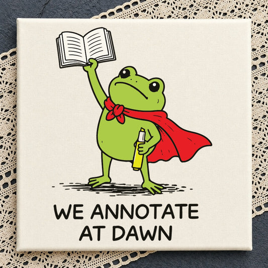 We Annotate At Dawn Funny Frog With Book Clipart SVG