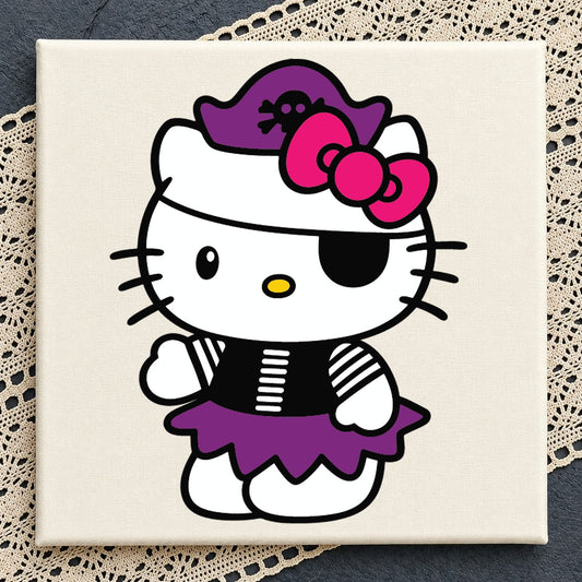 Hello Kitty Pirate Halloween SVG, Concert Clipart Design v2