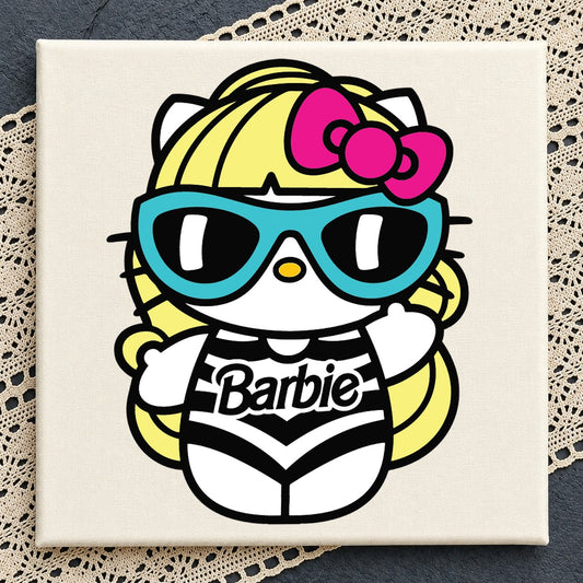 Hello Kitty Barbie Sunglasses SVG, Blonde Cricut Cut File