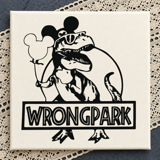 Wrongpark Dinosaur Mickey Ears SVG, Funny Theme Park Cricut