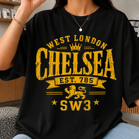 West London Chelsea EST 785 SW3 Retro Vintage PNG