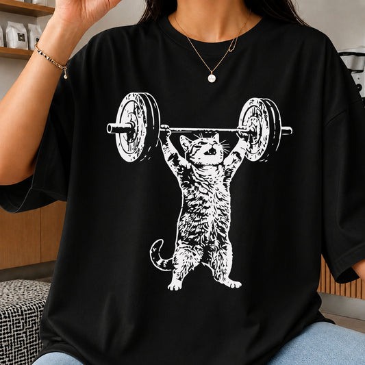 Weightlifting Cat SVG, Funny Gym Animal Cricut Clipart