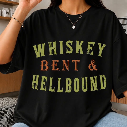 Whiskey Bent And Hellbound SVG, Funny Drinking Cricut