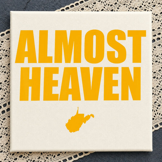 Almost Heaven West Virginia State Map Cut File SVG