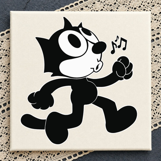 Felix The Cat Dancing Music Notes Cricut Cut File SVG