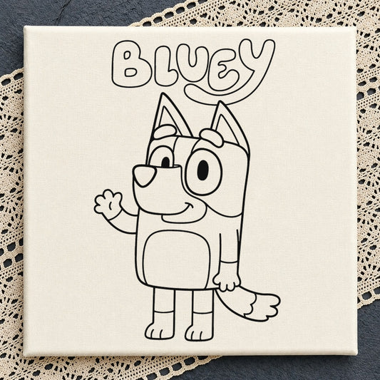 Bluey Waving SVG, Kids Cartoon Cricut Cut File Clipart