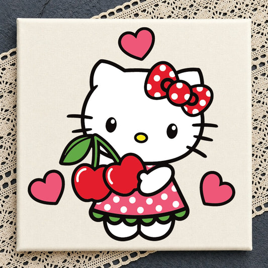 Hello Kitty Cherry Hearts Valentine Cricut Clipart SVG