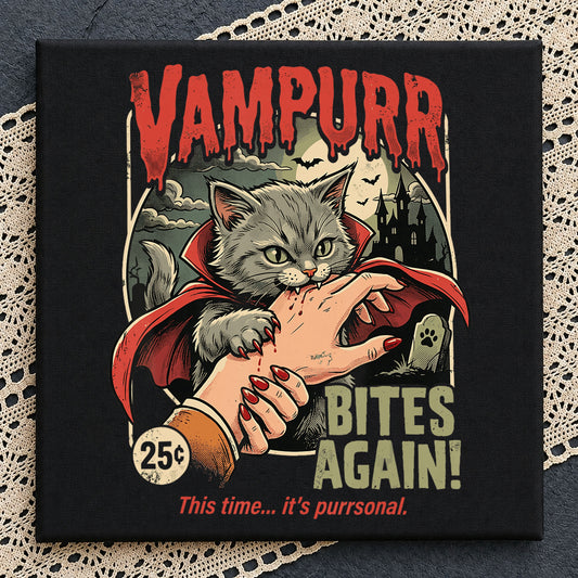 Vampurr Bites Again Halloween Cat PNG, Vampire Cat PNG, Horror PNG