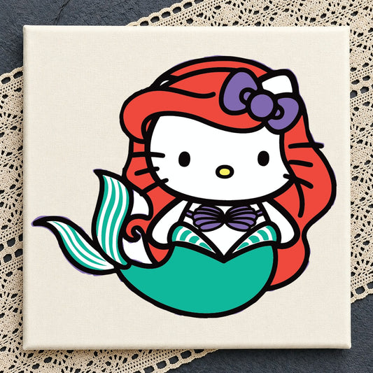 Hello Kitty Mermaid Ariel SVG, Cute Disney Cricut File