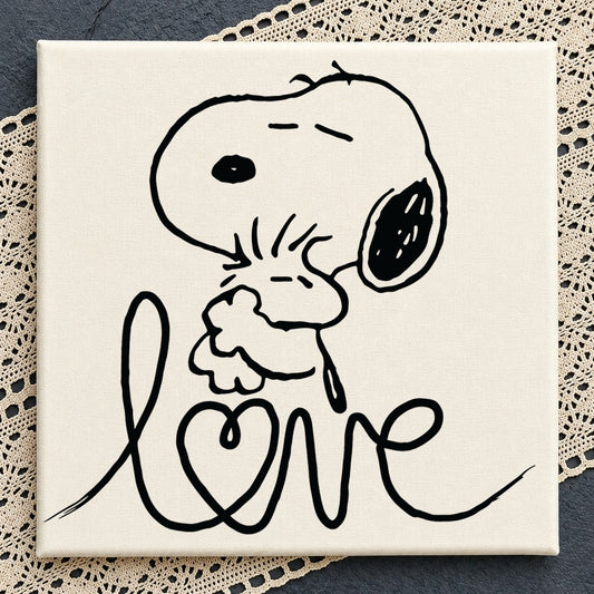 Snoopy Woodstock Love Hug SVG, Peanuts Cricut Cut File Print