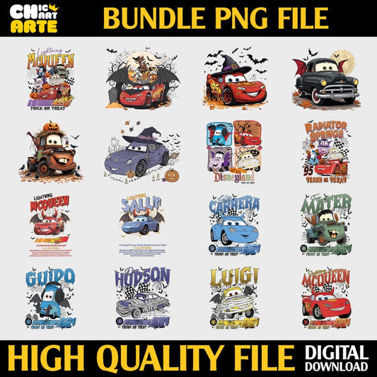 Cars Halloween Trick or Treat Bundle PNG | SvgBundleHub