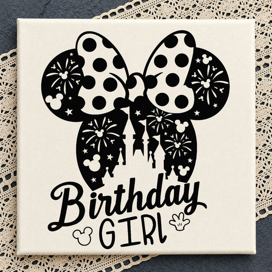 Minnie Mouse Birthday Girl SVG, Disney Castle SVG PNG, Birthday SVG