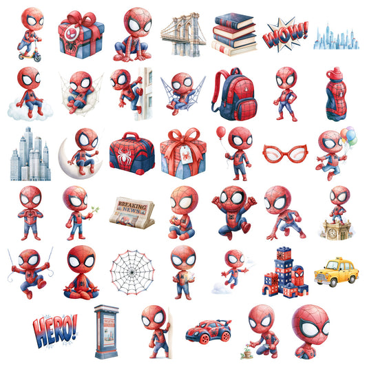 Chibi Spider-Man Superhero Bundle PNG | SvgBundleHub