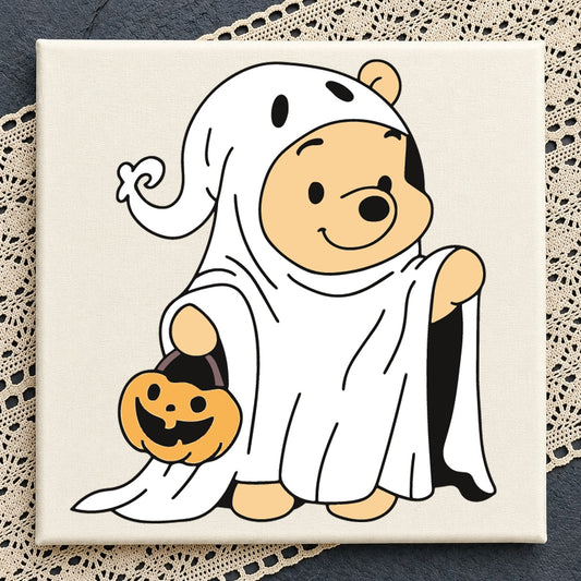 Winnie The Pooh Ghost Costume Halloween Pumpkin SVG