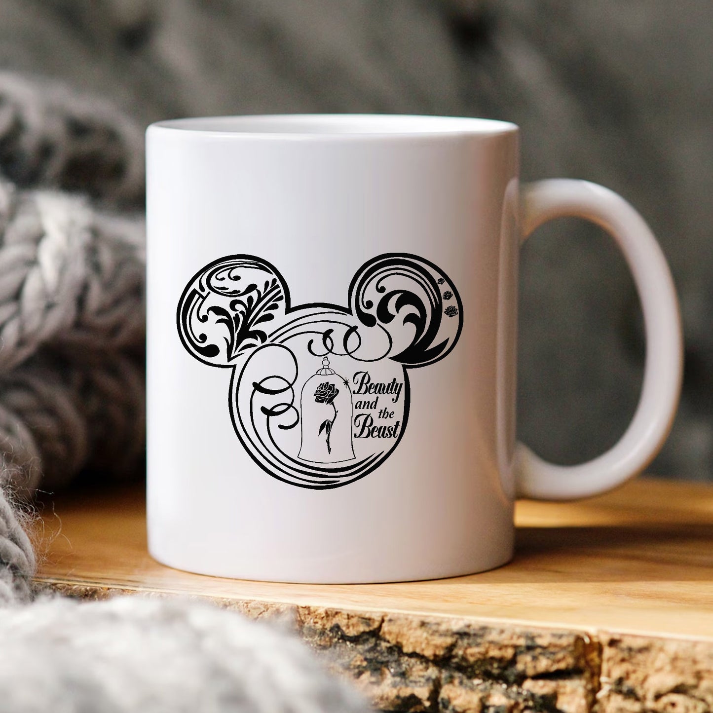 Beauty And The Beast Mickey Head SVG, Disney SVG PNG, Rose SVG