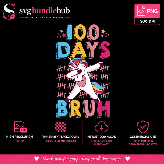 100 Days Bruh Dabbing Unicorn, Rainbow Tally Marks School, Concert v6
