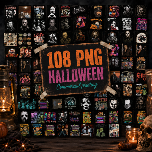 108 Halloween Horror Movies PNG Bundle | SvgBundleHub